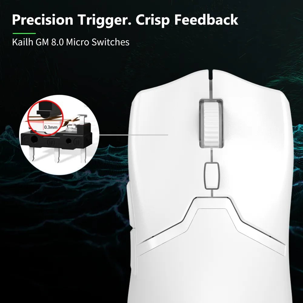 Storazone Delux M800 PRO PAW3370 White Wireless Gaming Mouse Wired Programmable Ergonomic Mice Type C Rechargeable For Windows Mac