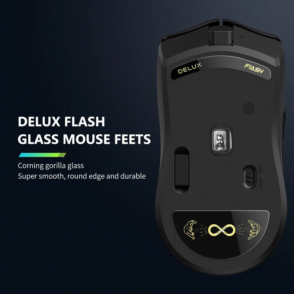 Storazone Delux M800 PRO PAW3395 Wireless Gaming Mouse Bluetooth Tri-Mode Connection 26000DPI Huano Pink Switches Macro Mice For PC Gamer