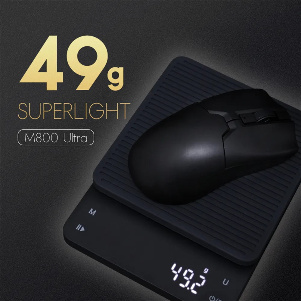 Storazone Delux M800 Ultra Lightweight 49g PAW3395 Wireless Bluetooth Tri-Mode Gaming Mouse 26000DPI 4K Compatible Macro Mice For PC Gamer