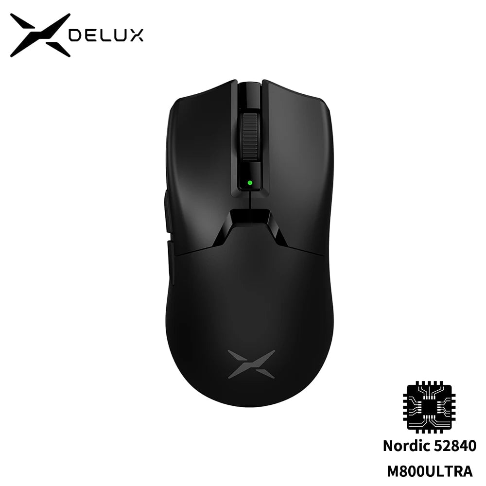 Storazone Delux M800 Ultra Lightweight 49g PAW3395 Wireless Bluetooth Tri-Mode Gaming Mouse 26000DPI 4K Compatible Macro Mice For PC Gamer