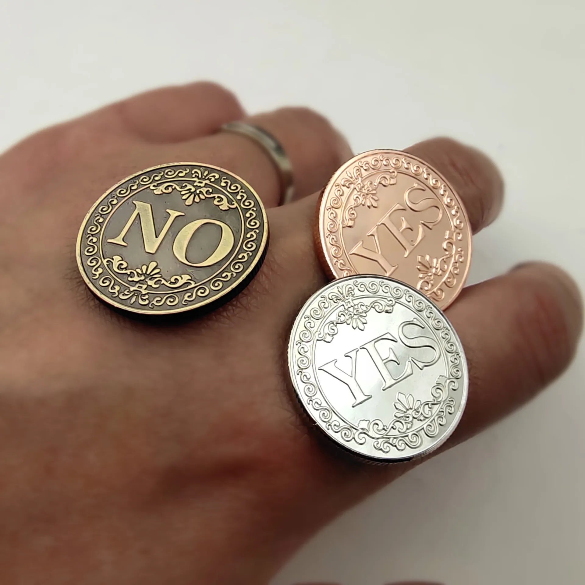 Storazone Diameter 25mm Coin YES or NO  Make Decision Commemorative Badge Double Sided Embossed Plating Collection  Collect Coins  Charm