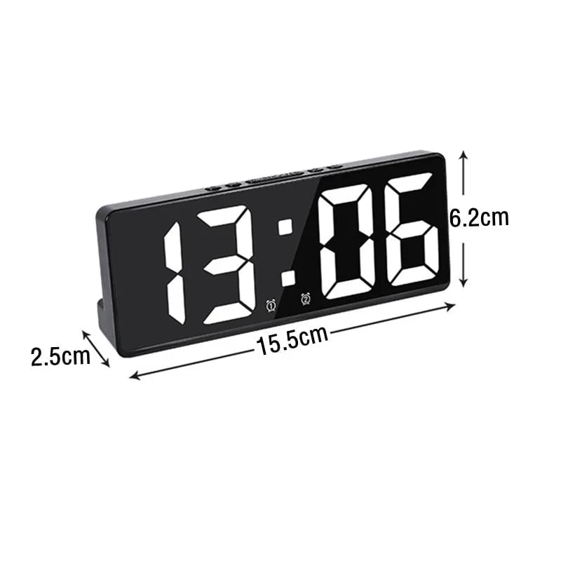 Storazone Digital Alarm Clock Voice Control Teperature Snooze Night Mode Desktop Table Clock 12/24H Anti-disturb Funtion LED Clocks Watch