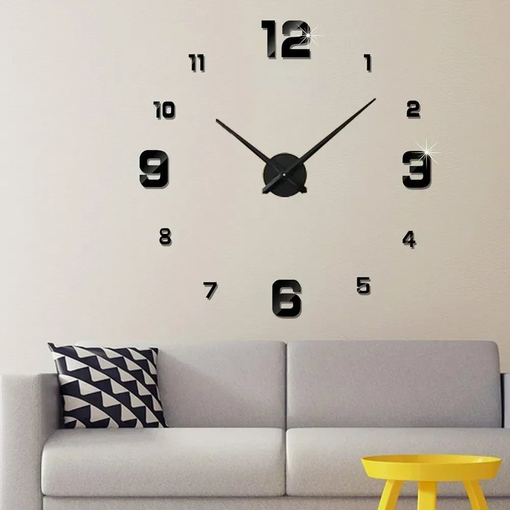 Storazone Digital Clock Wall Clock Living Room Large Garden Acrylic Mirror Sticker Decoration Decoration for Bedroom Decororation Clocks