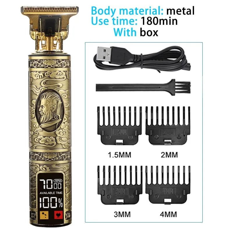 Storazone Digital Display 17 Electric Hair Clippers Rechargeable Shaver Beard Trimmer Professional Men Hair Cutting Machine Beard Barber Hair Cut