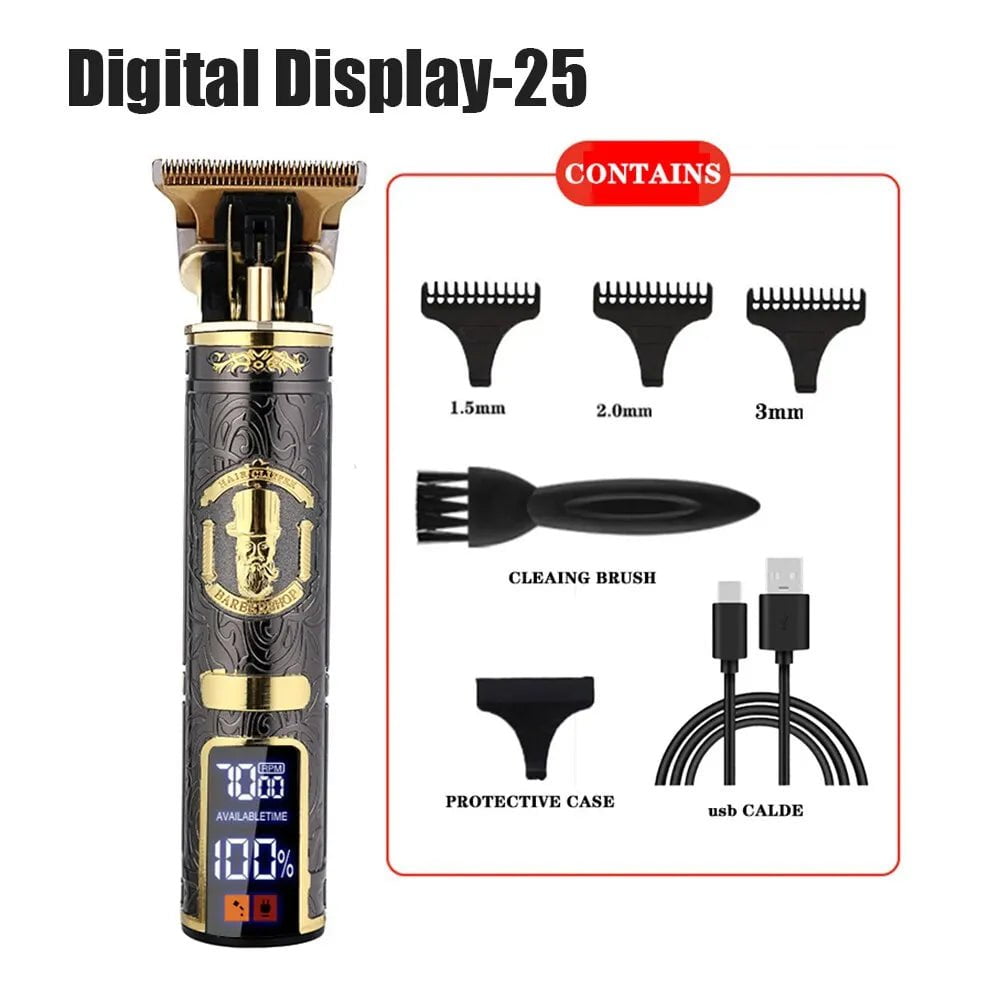 Storazone Digital Display 25 Electric Hair Clippers Rechargeable Shaver Beard Trimmer Professional Men Hair Cutting Machine Beard Barber Hair Cut