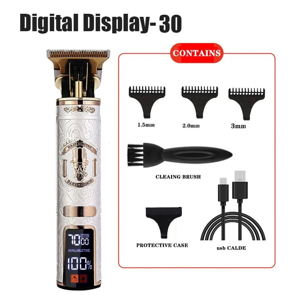 Storazone Digital Display 30 Electric Hair Clippers Rechargeable Shaver Beard Trimmer Professional Men Hair Cutting Machine Beard Barber Hair Cut