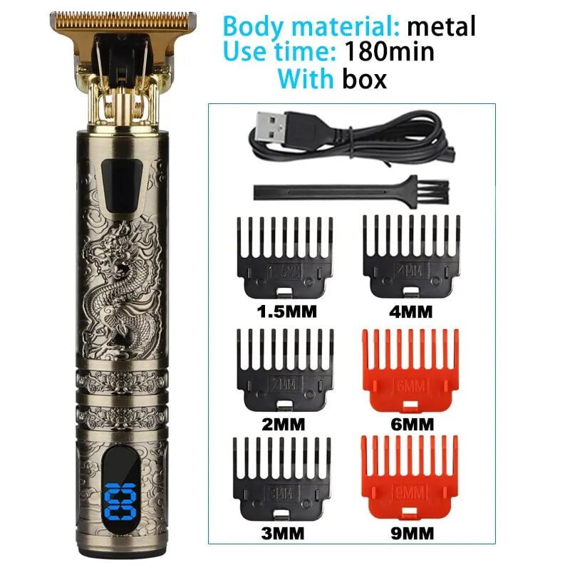 Storazone Digital Display 9 Electric Hair Clippers Rechargeable Shaver Beard Trimmer Professional Men Hair Cutting Machine Beard Barber Hair Cut