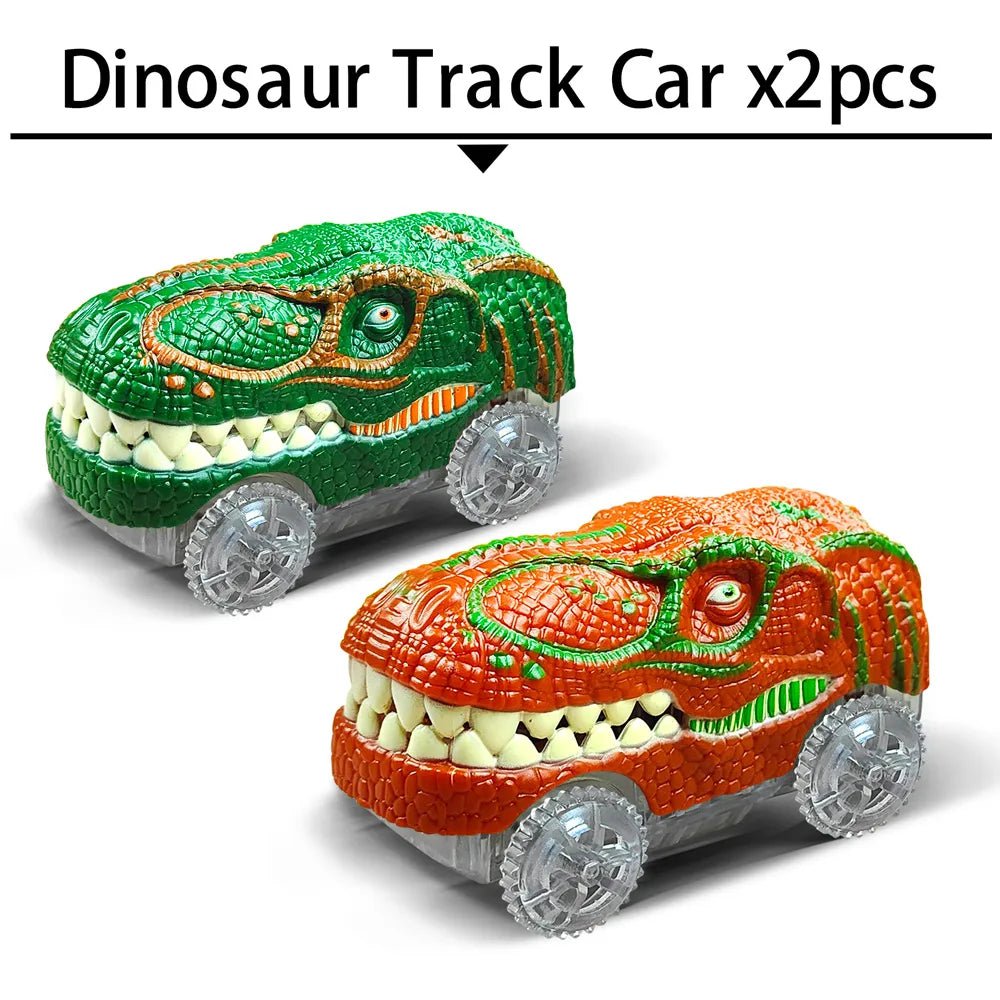 Storazone Dino car 2pcs Dinosaur Toys for Kids Mist-spouting Volcano And Climbing Track Train Kit Toys for Boys/Girls Home schoolers Gift for Party Deco