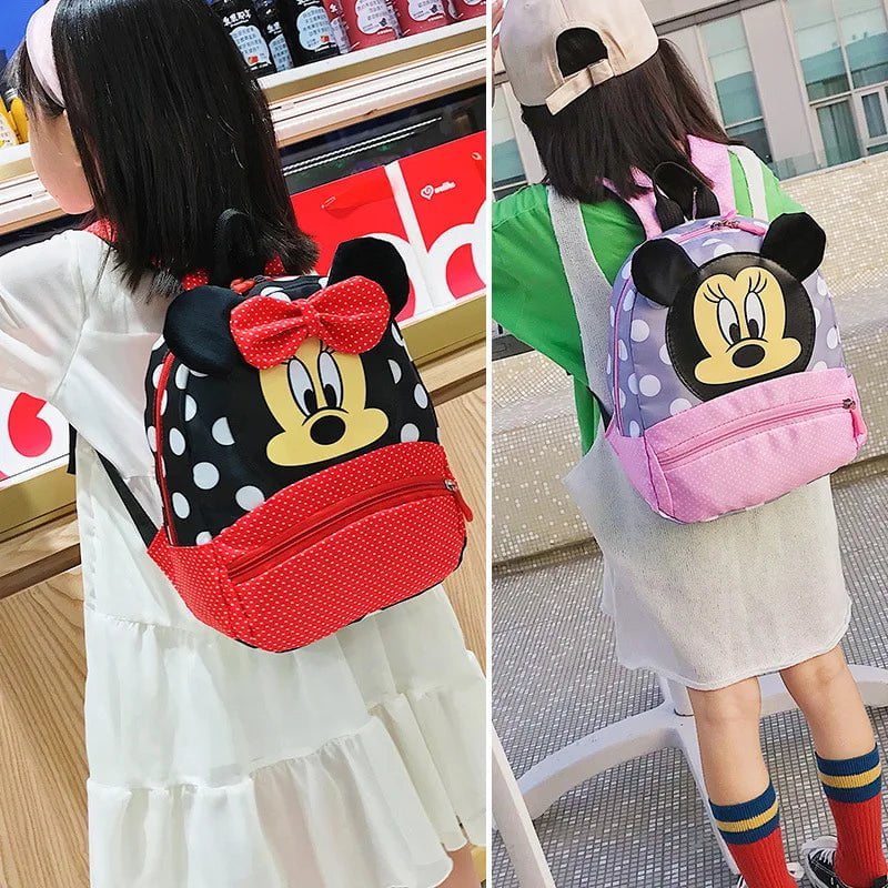 Storazone Disney Cartoon Backpack For Baby Boys Girls Minnie Mickey Mouse Children Lovely Schoolbag Kindergarten Schoolbag Kids Gift