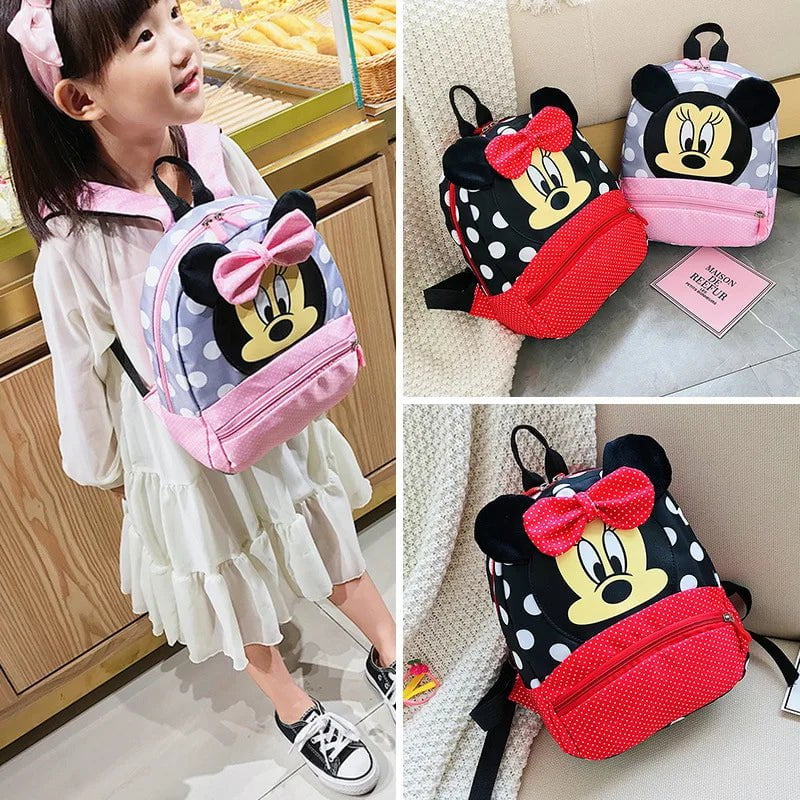 Storazone Disney Cartoon Backpack For Baby Boys Girls Minnie Mickey Mouse Children Lovely Schoolbag Kindergarten Schoolbag Kids Gift