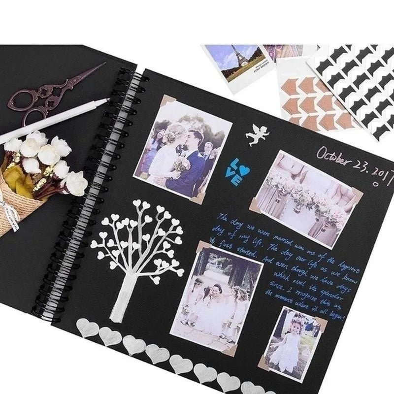 Storazone DIY Craft Album Scrapbooking Picture Album 1PC Photo Albums Scrapbook Paper for Wedding Anniversary Gifts Memory Books