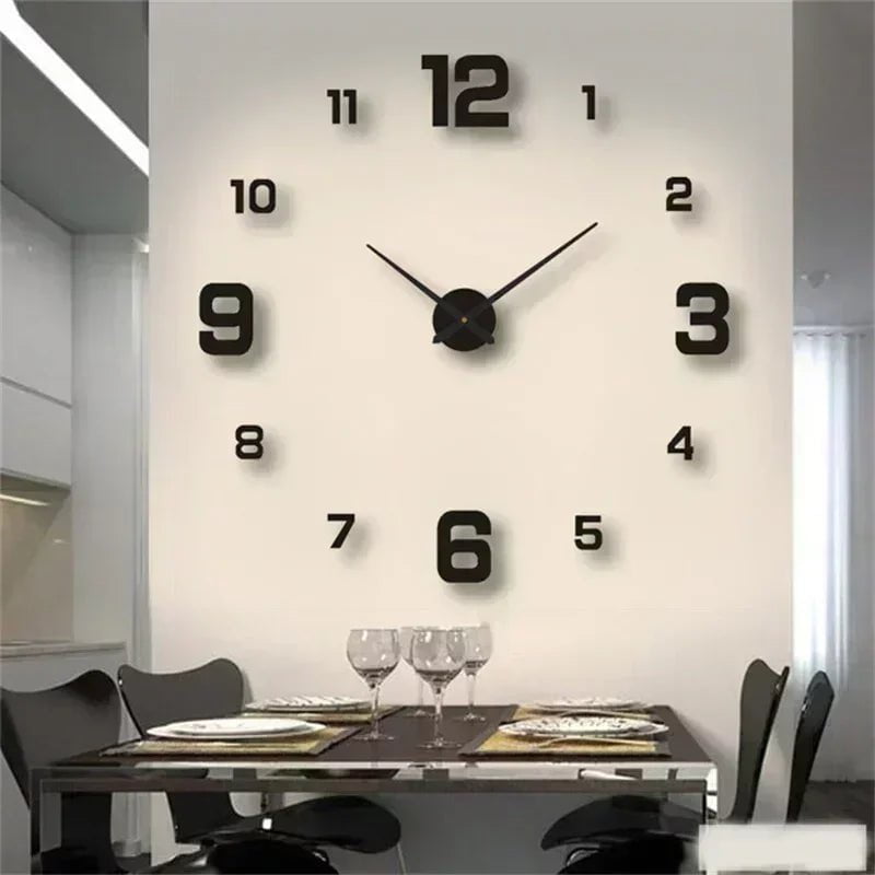 Storazone DIY Wall Clock for Home Office 40cm Frameless Modern 3D Wall Clock Mirror Stickers Hotel Room Design School Decoration Decor