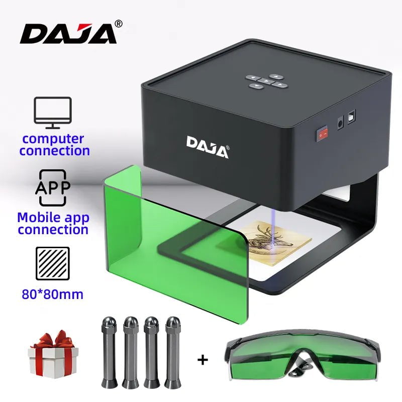 Storazone DJ6(with goggle) / spain / EU DAJA Laser Engraver CNC Diy DJ6 Laser Engraving Machine 3000mw Fast Mini Logo Mark Printer Cutter Woodworking Wood Plastic