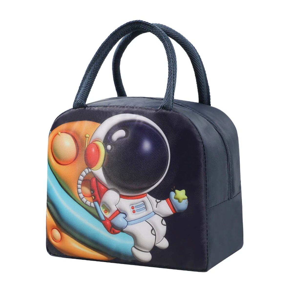 Storazone Drak Blue Lunch Bag Thickened Handheld Insulated Lunch Box Bag Children Cute With Meals Lunch Box Bag