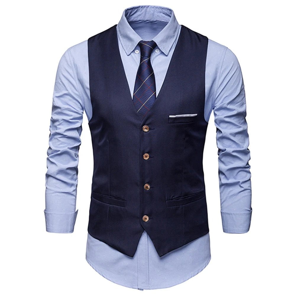 Storazone Dress Vests For Men Slim Fits Mens Suit Vest Male Waistcoat Gilet Homme Casual Sleeveless Formal Business Vest chaleco hombre