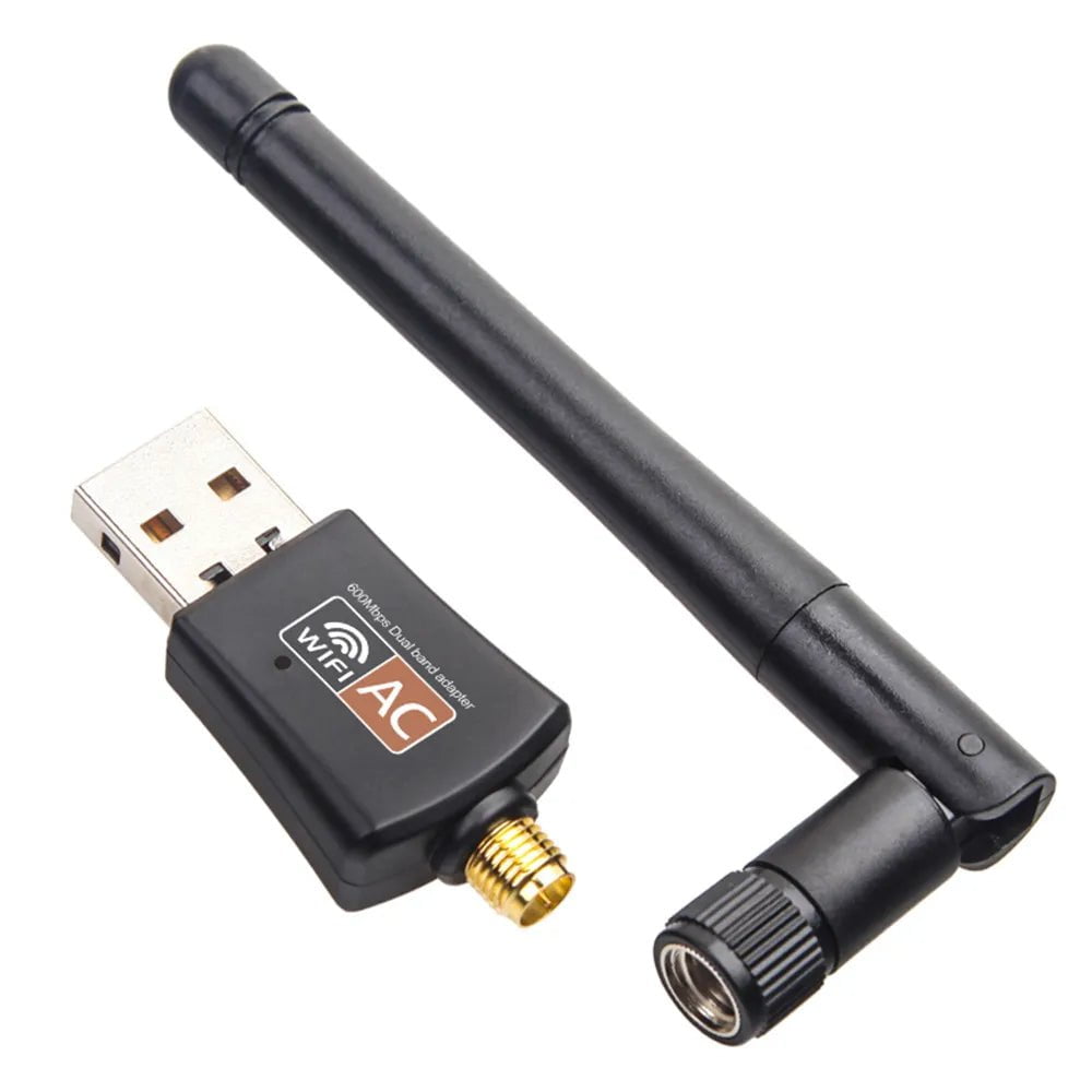 Storazone Dual Band 600Mbps USB wifi Adapter 2.4GHz 5GHz WiFi with Antenna PC Mini Computer Network Card Receiver