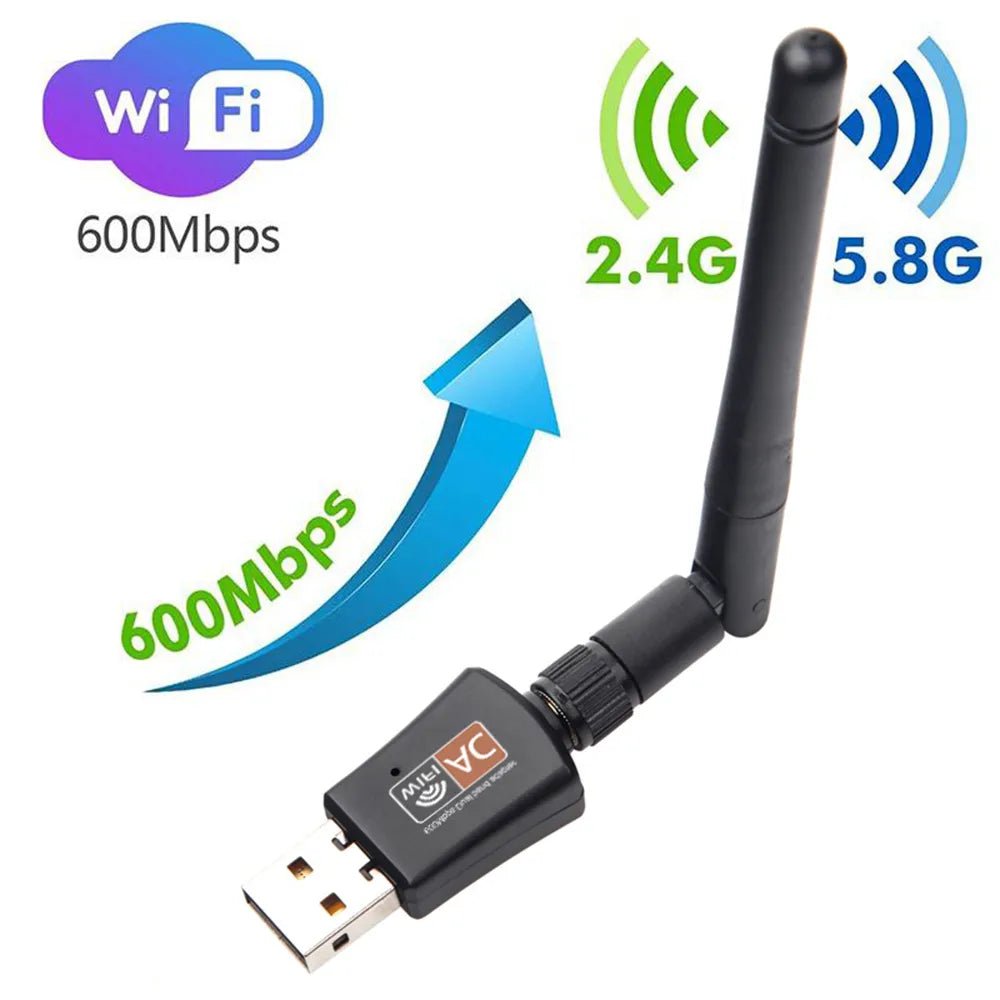 Storazone Dual Band 600Mbps USB wifi Adapter 2.4GHz 5GHz WiFi with Antenna PC Mini Computer Network Card Receiver