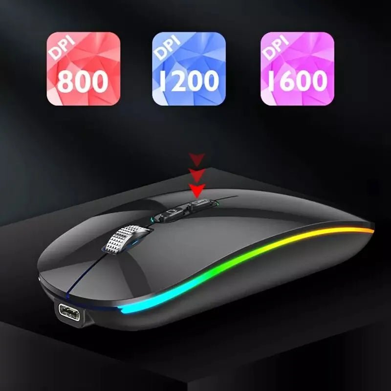 Storazone Dual Mode Bluetooth 2.4G Wireless Mouse One-Click Desktop Function Type-C Rechargeable Silent Backlight Mice for Laptop PC New