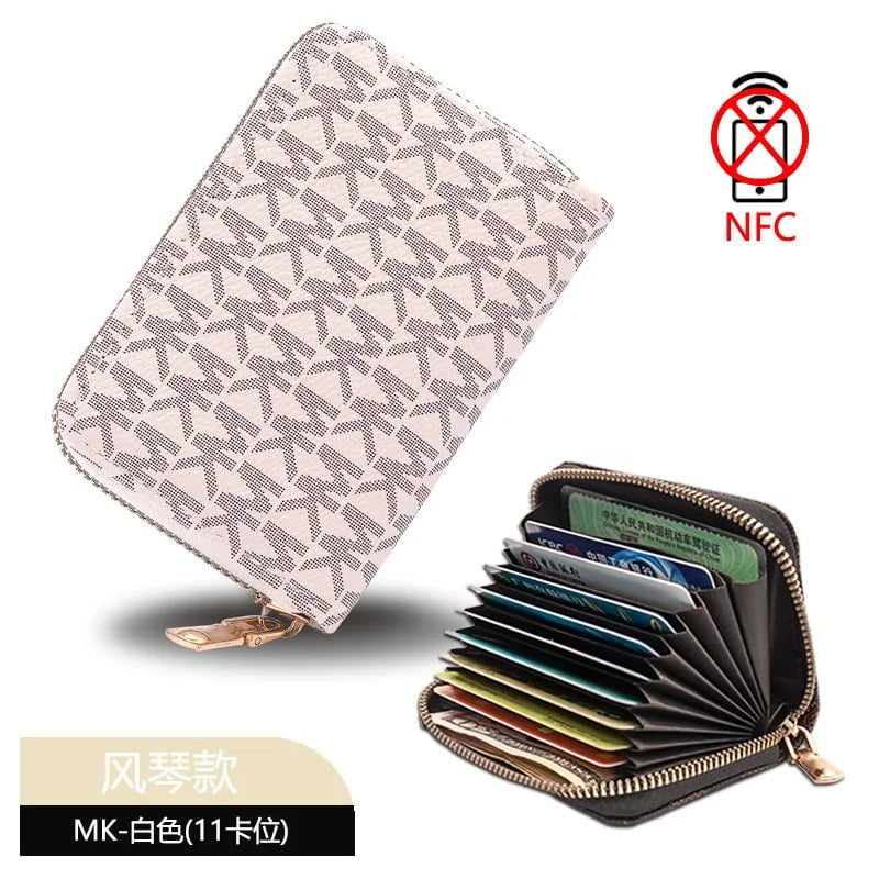 Storazone e 11 Detents Cards Holders Men's Wallet Women'sCredit Card Holder RFID Blocking Zipper Money Pouch Card Protect Case Pocket Purse