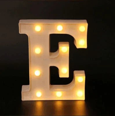 Storazone E / 22cm Decorative Letters Alphabet Letter LED Lights Luminous Number Lamp Decoration Battery Night Light Party Baby Bedroom Decoration.