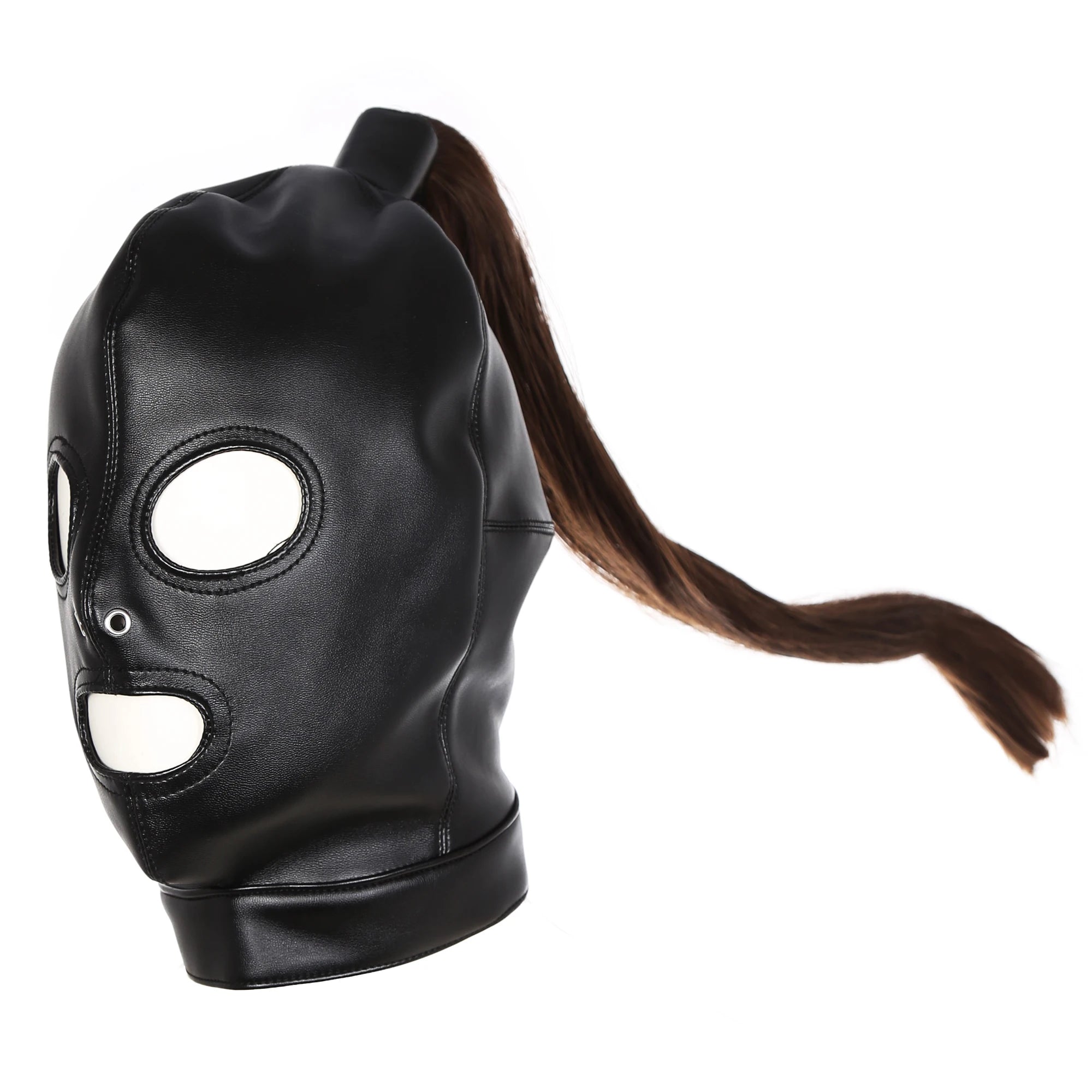 Storazone E Soft PU Leather Hood Mask Blindfold Full Head Harness Restraints Mask BDSM Bondage Gimp Halloween Mask Sex Toys for Couples