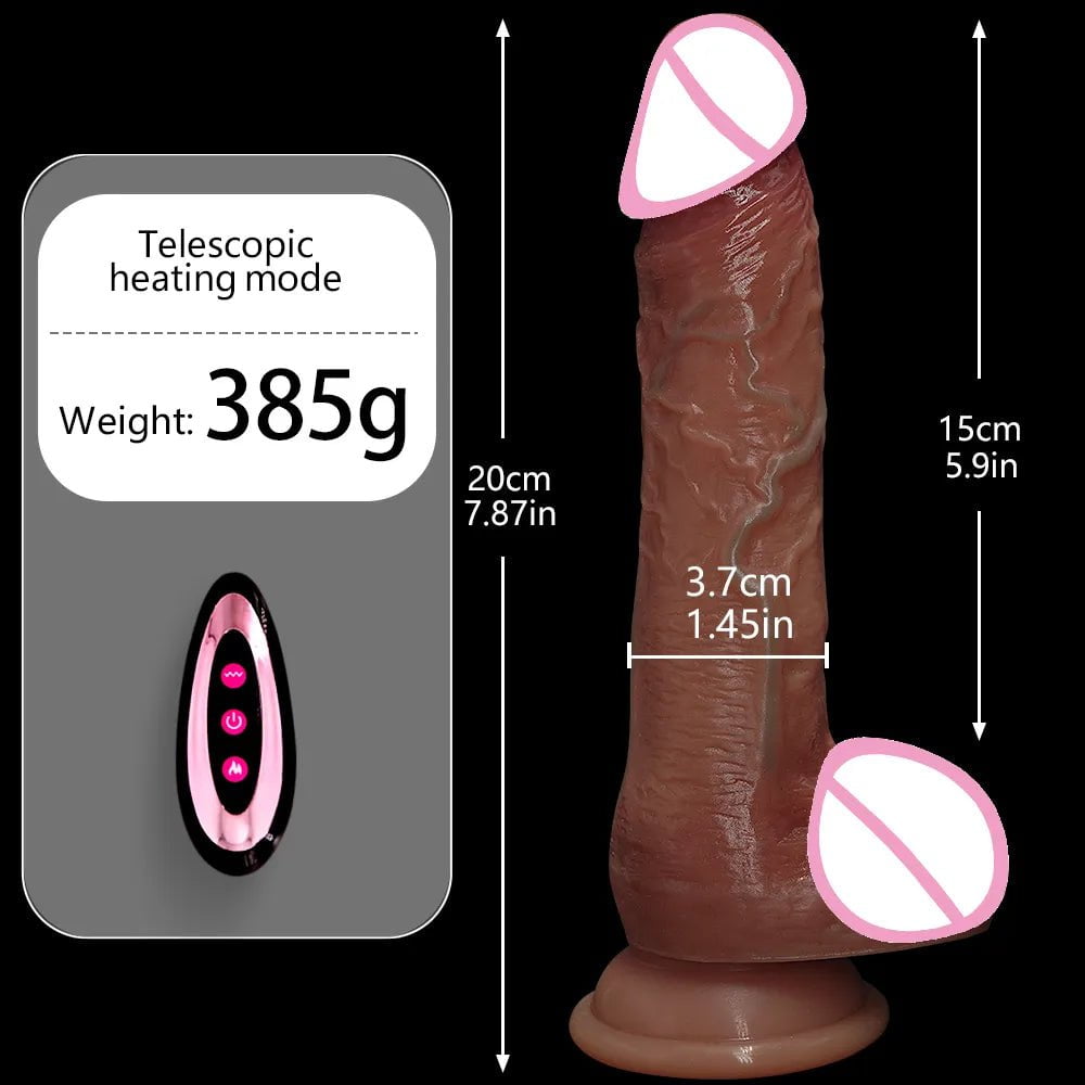 Storazone E Tele swing heating Big Dildo Vibrator Rechargeable Penis Artificial Telescopic Swing Heating Remote Control Vibrators For Women Silicone Dildos