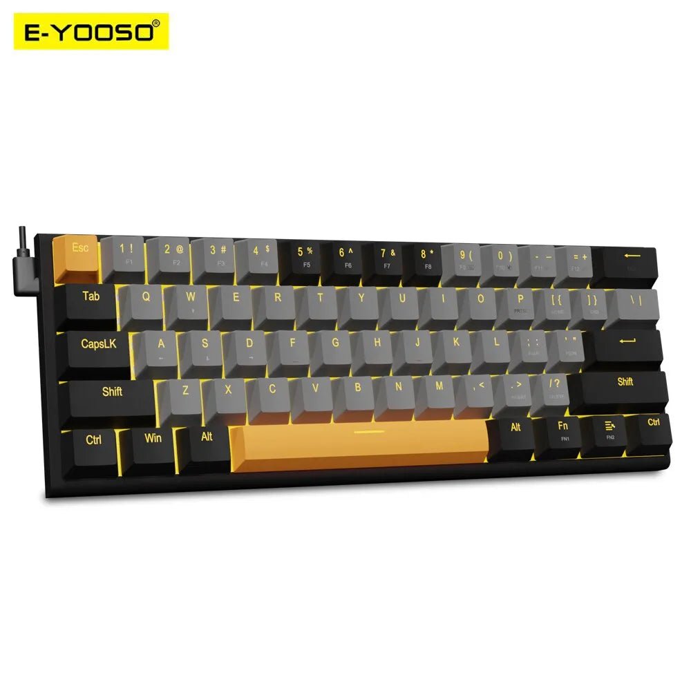 Storazone E-YOOSO Z11 USB Mechanical Gaming Wired Keyboard Red Switch 61 Keys Gamer Russian Brazilian Portuguese for Computer PC Laptop