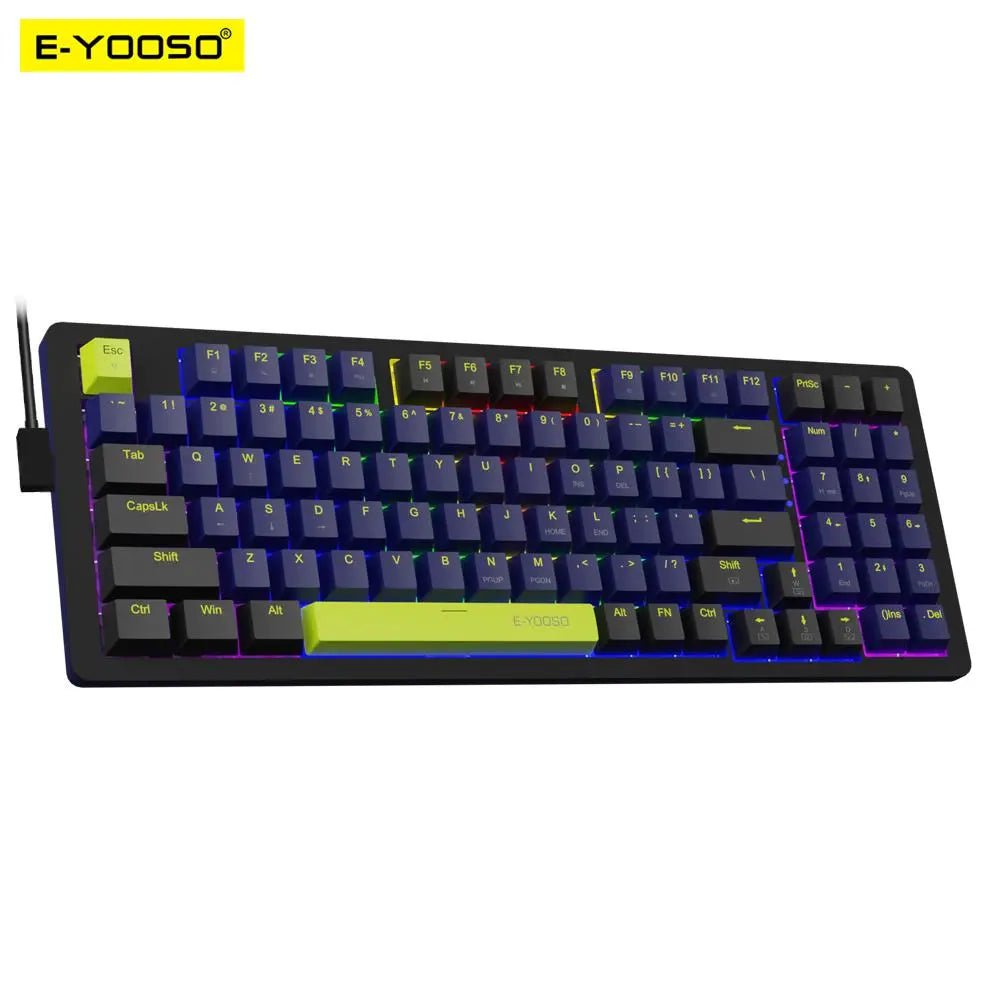 Storazone E-YOOSO Z94 USB Mechanical Gaming Keyboard Wired Monochrome Backlit 94 Key Russian Brazilian Portuguese for Compute Laptop PC