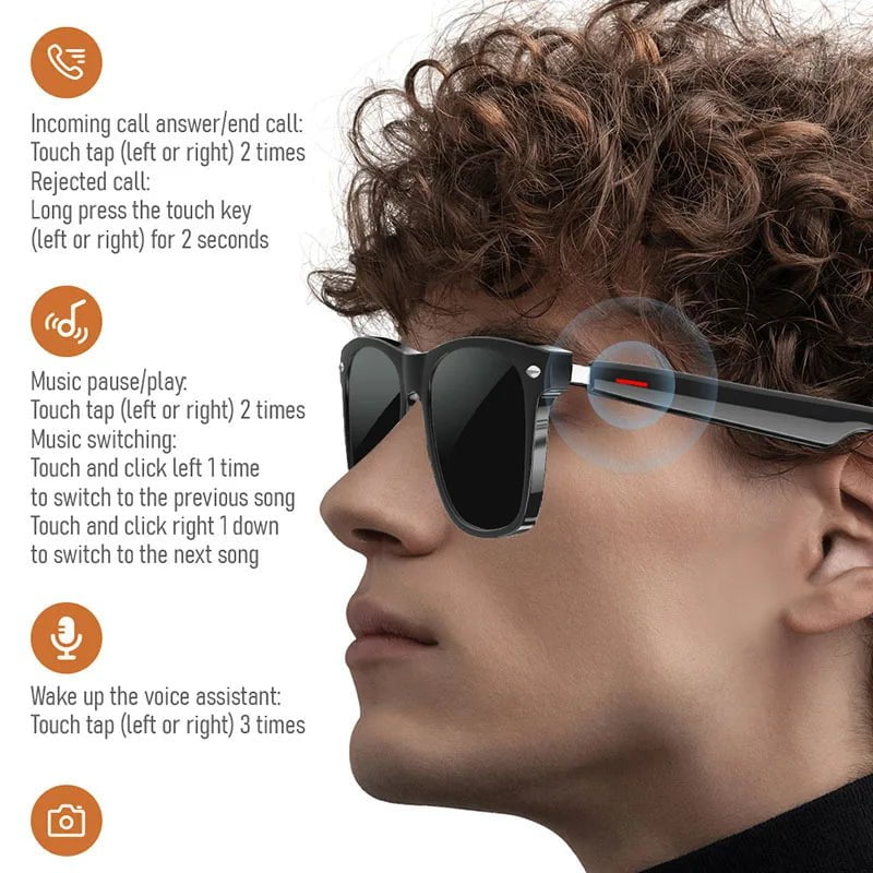 Storazone E10 IP65 Waterproof Smart Glasses Lady Men Woman Wireless Blue Tooth Audio Call Game Music Optical Voice Assitant Sun Eyewear