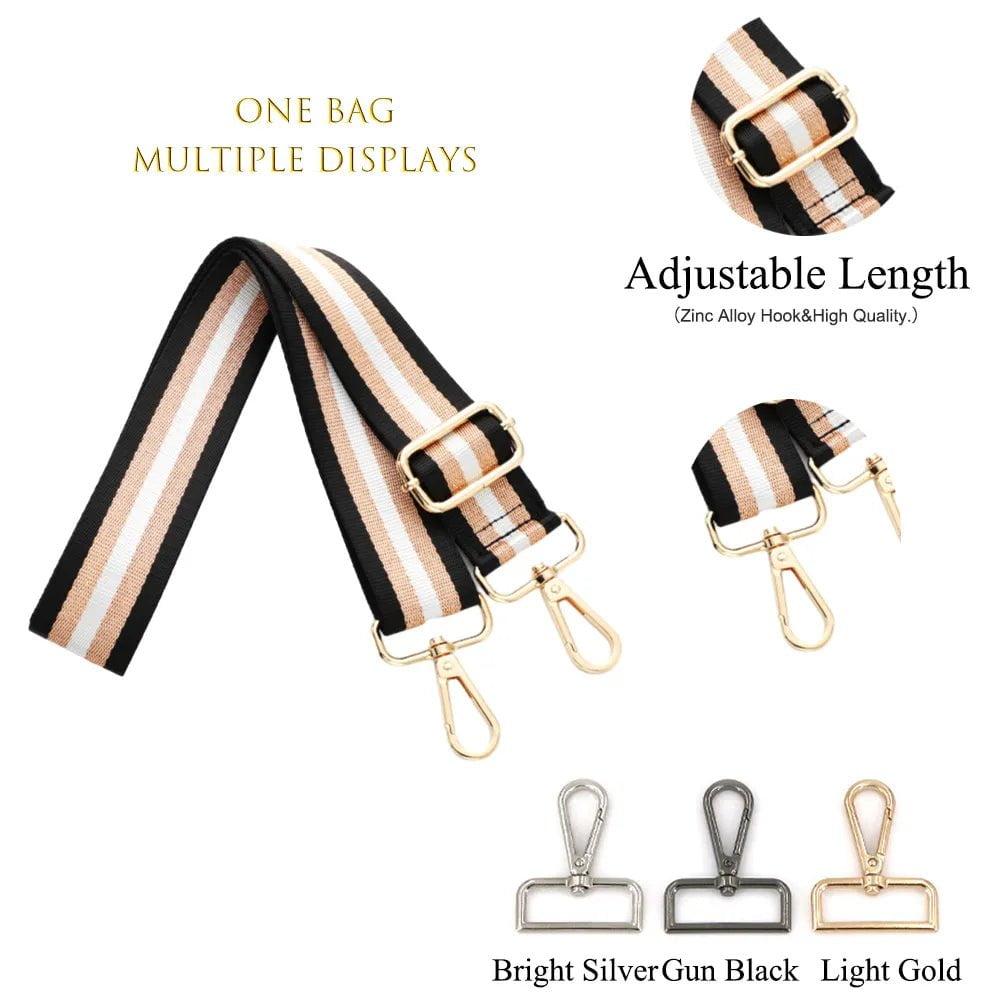 Storazone E43-A2 / Light Gold Buckle Adjustable Length Bag Strap Fashionable Full-colour Printing Women Messenger Belts Replacement Crossbody Handbag Shoulder Strap