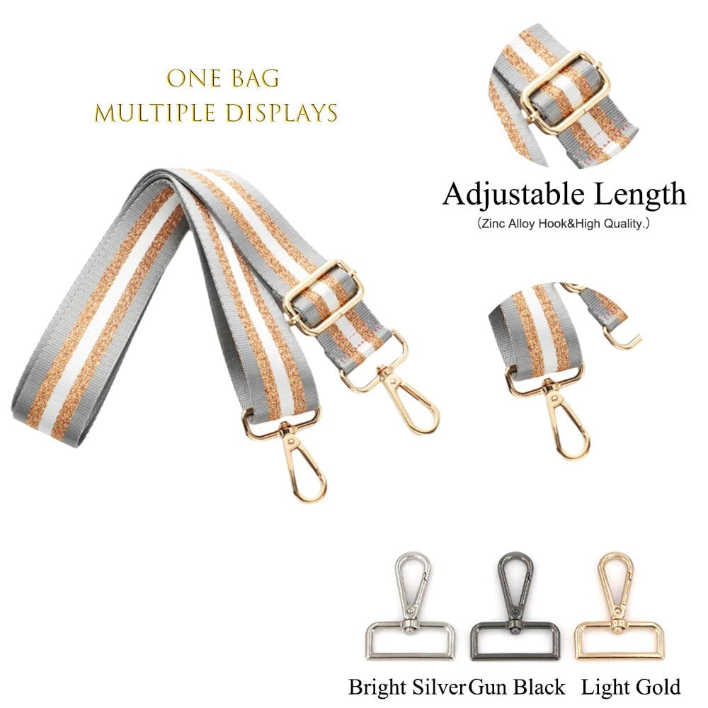 Storazone E43-A4 / Light Gold Buckle Adjustable Length Bag Strap Fashionable Full-colour Printing Women Messenger Belts Replacement Crossbody Handbag Shoulder Strap