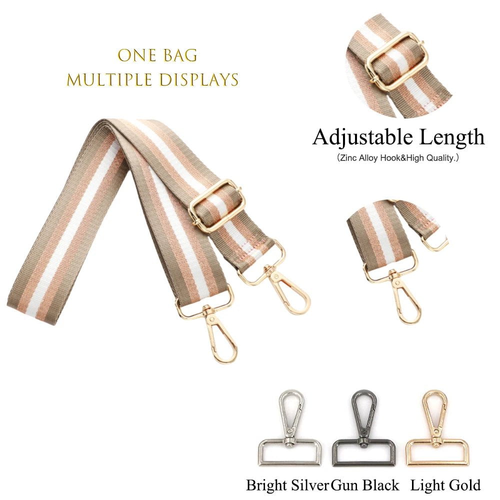 Storazone E43-A5 / Light Gold Buckle Bag Strap Crossbody Detachable Full-colour Printing Sling Shoulder Strap Holding Strip Adjustable Length Replaceable Bag Band