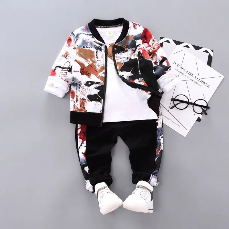 Storazone EL shuimo F Red / 2T New Spring Autumn Children Boys Clothes Baby Girls Jacket T-Shirts Pants 3Pcs/sets Infant Toddler Casual Costume Kids Tracksuits