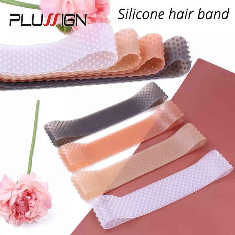Storazone Elastic Soft Silicon Wig Grip Top Silicone Wig Grip Band 4 Colors Small Size Headband Non Slip Wigs Hold Transparent Band