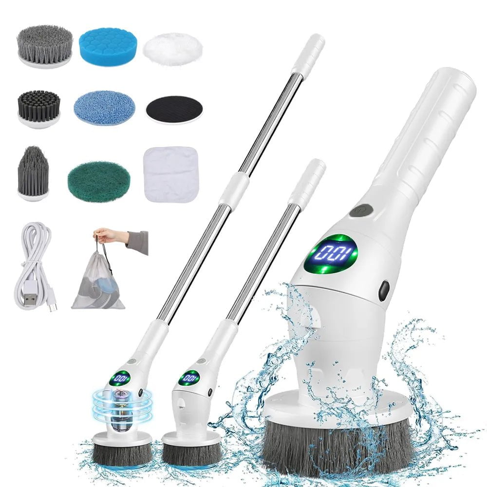 Storazone Electric Cleaning Brush 8 in 1 Multifunctional Household Wireless Rotatable Cleaning Brush For Bathroom Kitchen Windows Toilet