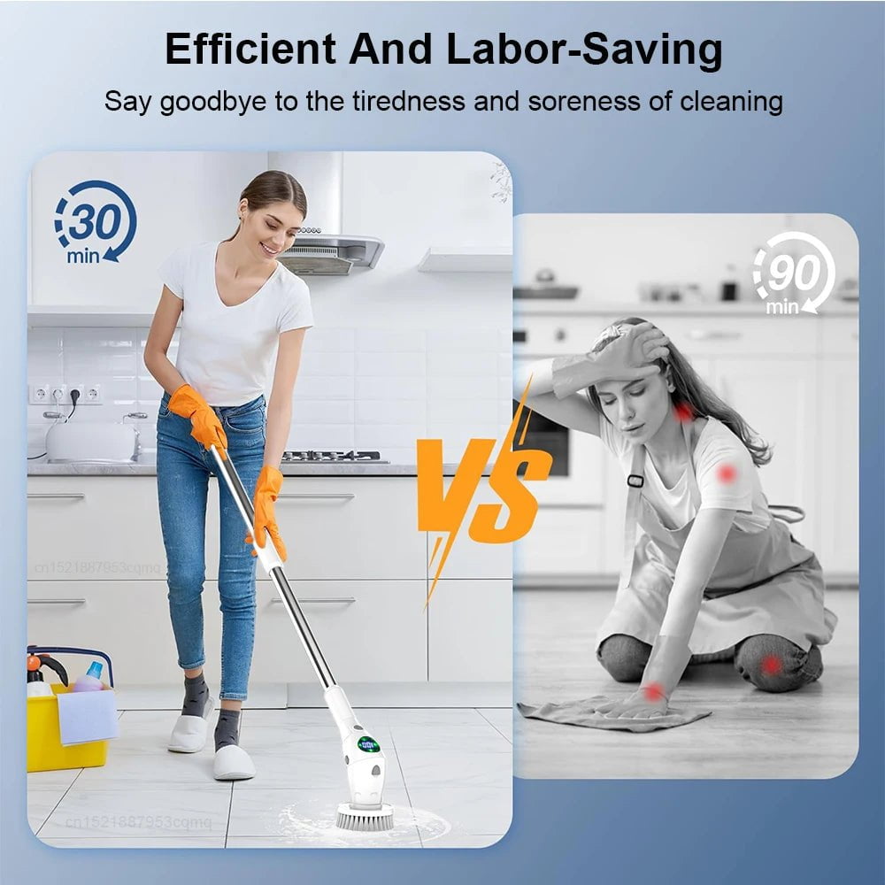 Storazone Electric Cleaning Brush 8 in 1 Multifunctional Household Wireless Rotatable Cleaning Brush For Bathroom Kitchen Windows Toilet