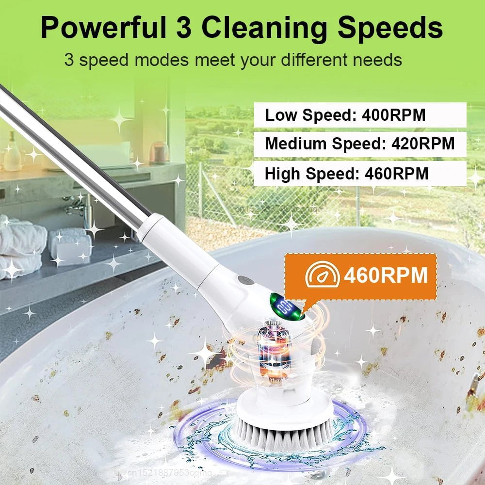 Storazone Electric Cleaning Brush 8 in 1 Multifunctional Household Wireless Rotatable Cleaning Brush For Bathroom Kitchen Windows Toilet