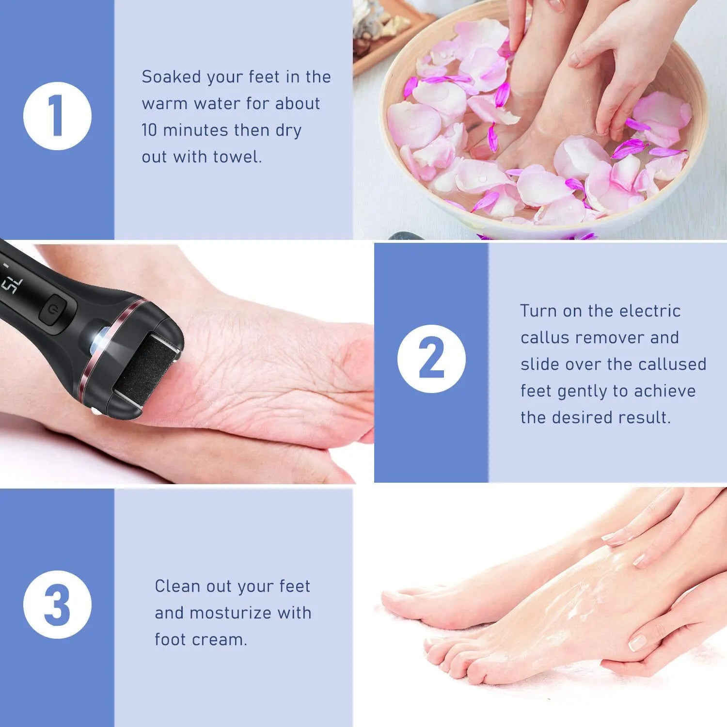 Storazone Electric Grinding Pedicure Tools Foot Sandpaper File for Heels Professional Foot Care Tool Dead Hard Skin Callus Remover