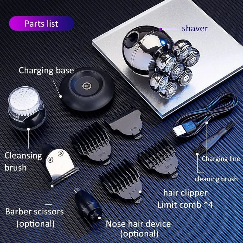 Storazone Electric Shaver 7D Floating Cutter Head Base Charging Portable Men Beard Trimmer Clipper Skull Shaver Waterproof Shaving