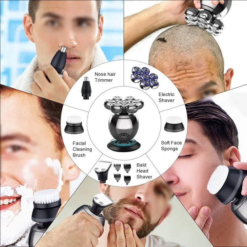 Storazone Electric Shaver 7D Floating Cutter Head Base Charging Portable Men Beard Trimmer Clipper Skull Shaver Waterproof Shaving