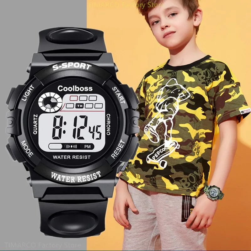 Storazone Electronic Watch For Boys Girls Children Luminous Dial Military Sport Watches for Kids Waterproof Multi-function Digital Watch