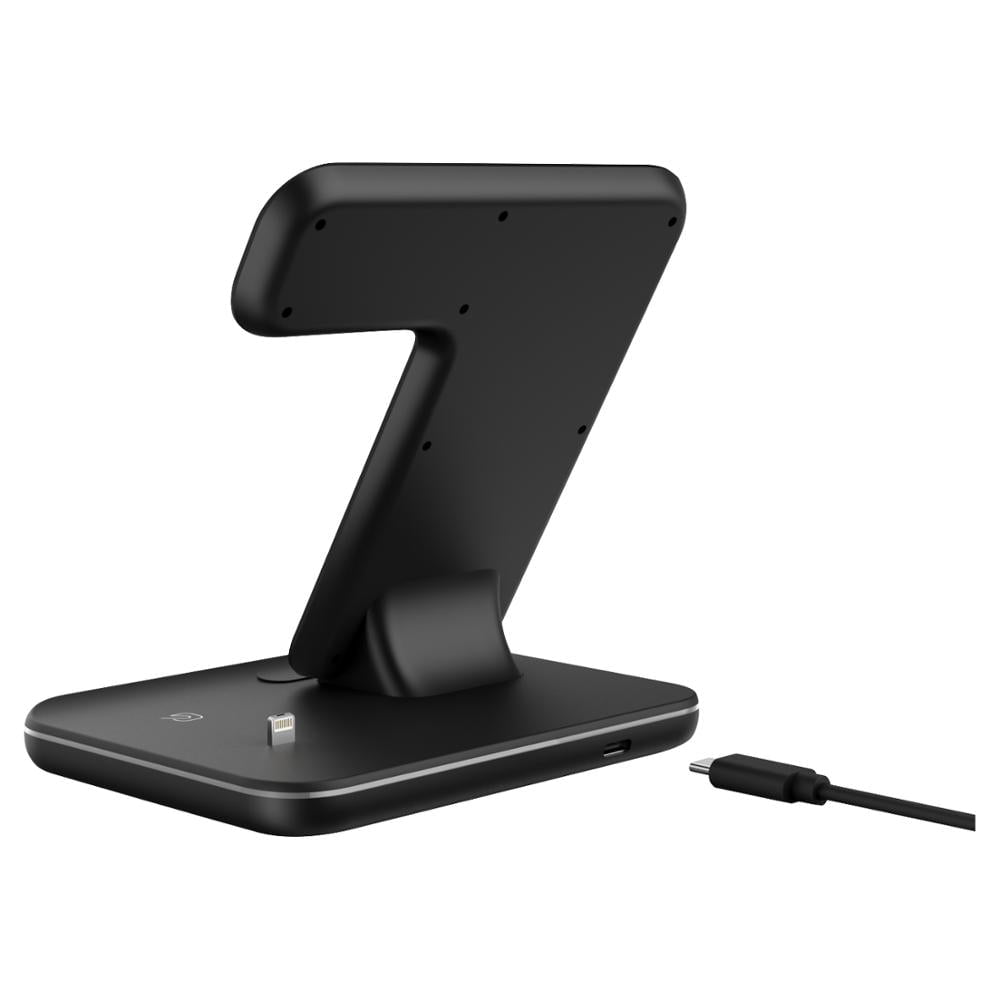 STORAZONE Electronics 1BlackUSplug Compatible Mobile Phone Watch Earphone Wireless Charger 3 In 1 Wireless Charger Stand