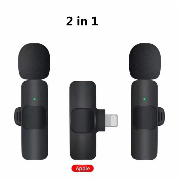 STORAZONE Electronics 2in1 for IOS Lavalier Mini Microphone Wireless Audio Video Recording With Phone Charging  Wireless Lavalier Microphone Broadcast Lapel Microphones Set Short Video Recording Chargeable Handheld Microphone Live Stre