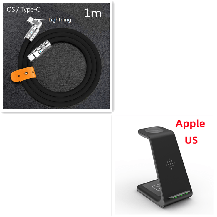 STORAZONE Electronics 3 In 1 Fast Charging Station Wireless Charger Stand Wireless Quick Charge Dock For Phone Holder