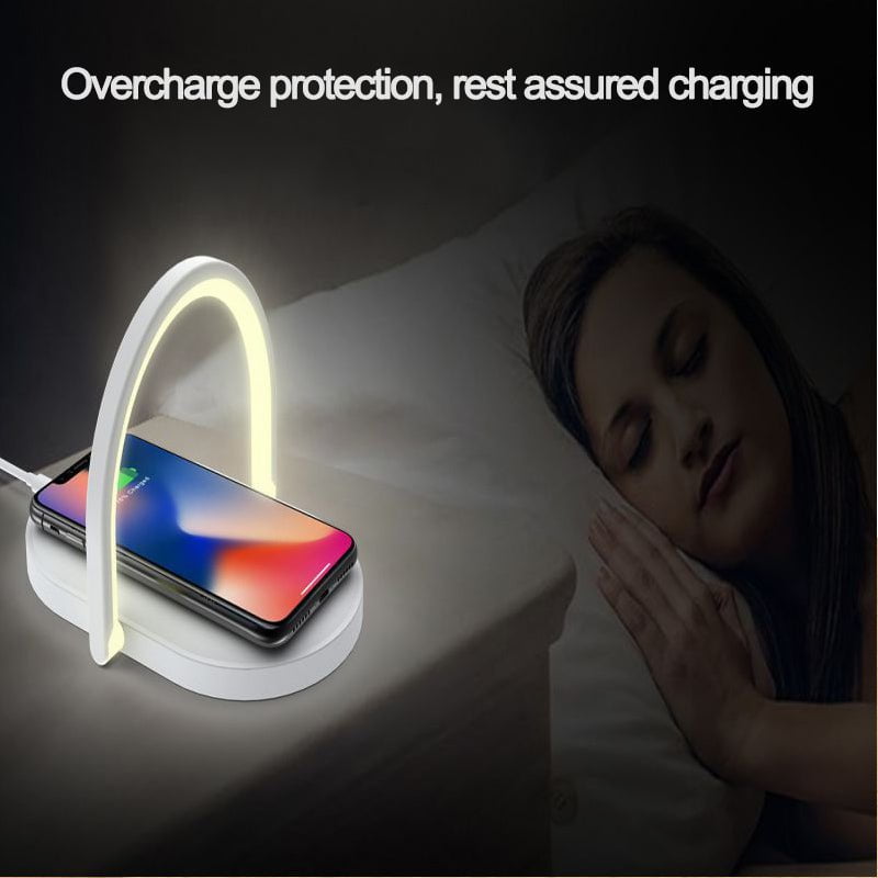 STORAZONE Electronics 3 In 1 Foldable Wireless Charger Night Light Wireless Charging Station Stonego LED Reading Table Lamp 15W Fast Charging Light