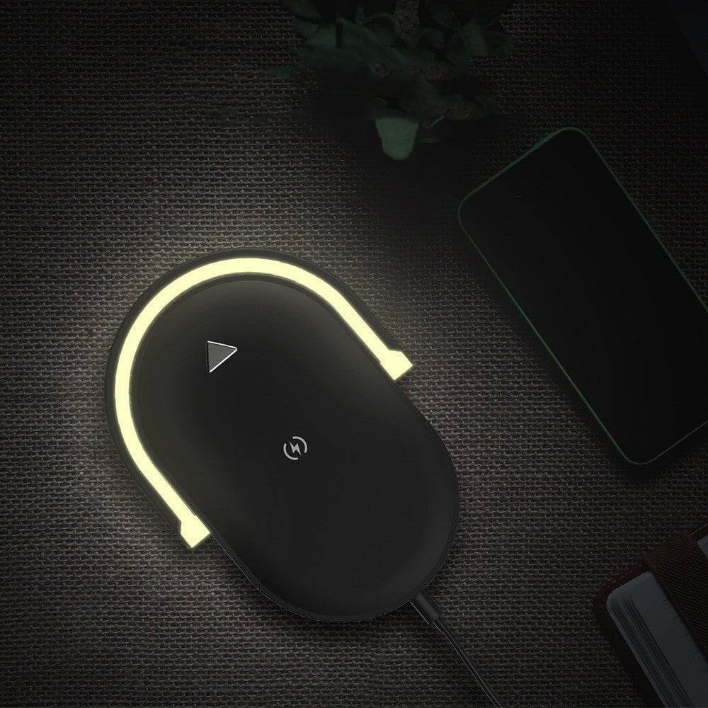 STORAZONE Electronics 3 In 1 Foldable Wireless Charger Night Light Wireless Charging Station Stonego LED Reading Table Lamp 15W Fast Charging Light