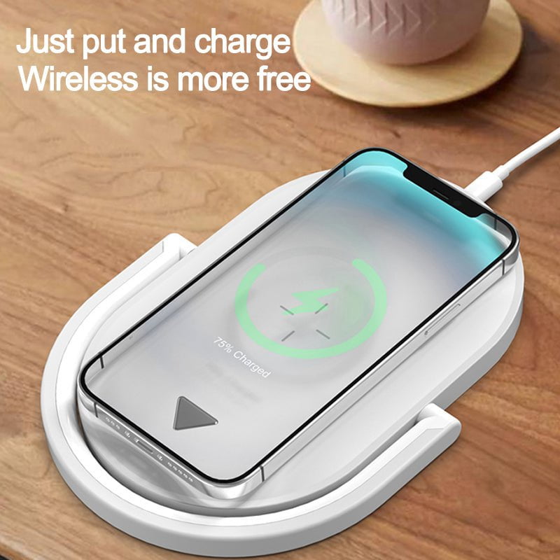 STORAZONE Electronics 3 In 1 Foldable Wireless Charger Night Light Wireless Charging Station Stonego LED Reading Table Lamp 15W Fast Charging Light