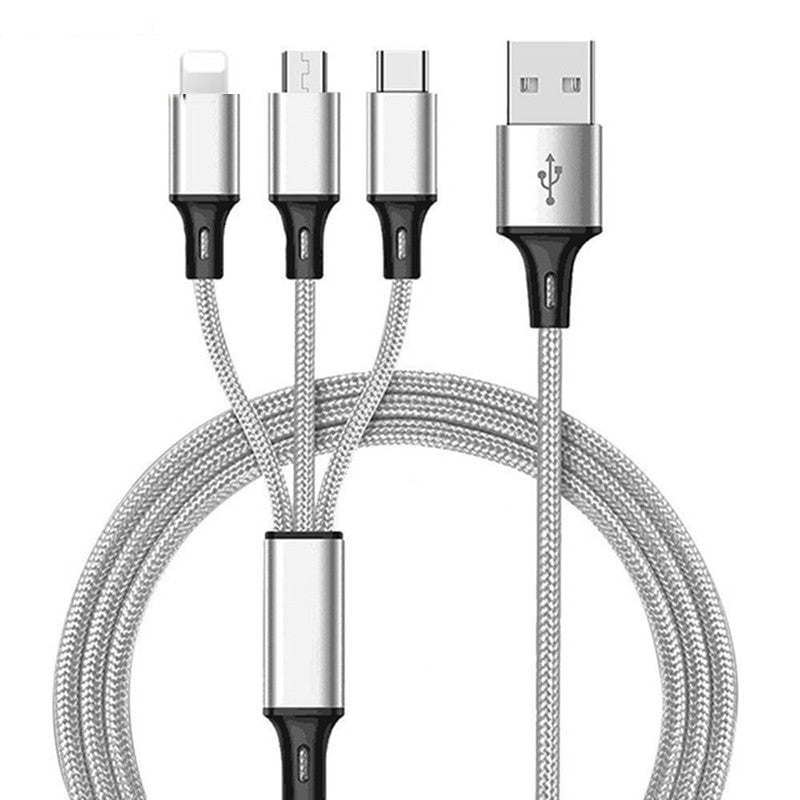 STORAZONE Electronics 3 In 1 USB Cable For 'IPhone XS Max XR X 8 7 Charging Charger Micro USB Cable For Android USB TypeC Mobile Phone Cables