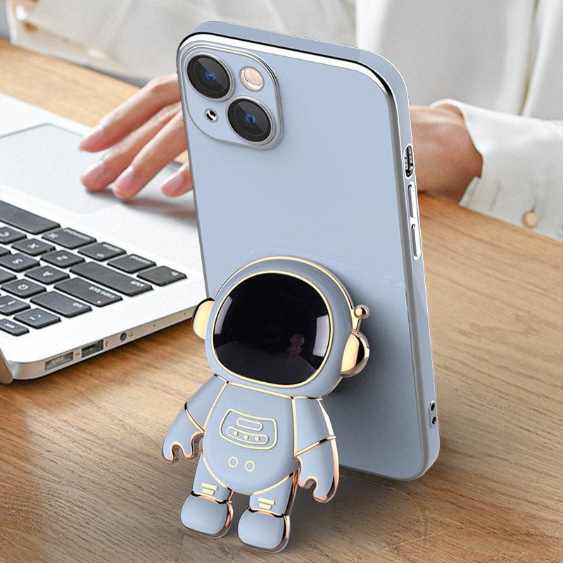 STORAZONE Electronics 3D Astronaut Phone Case Anti-Drop Electroplating Bracket