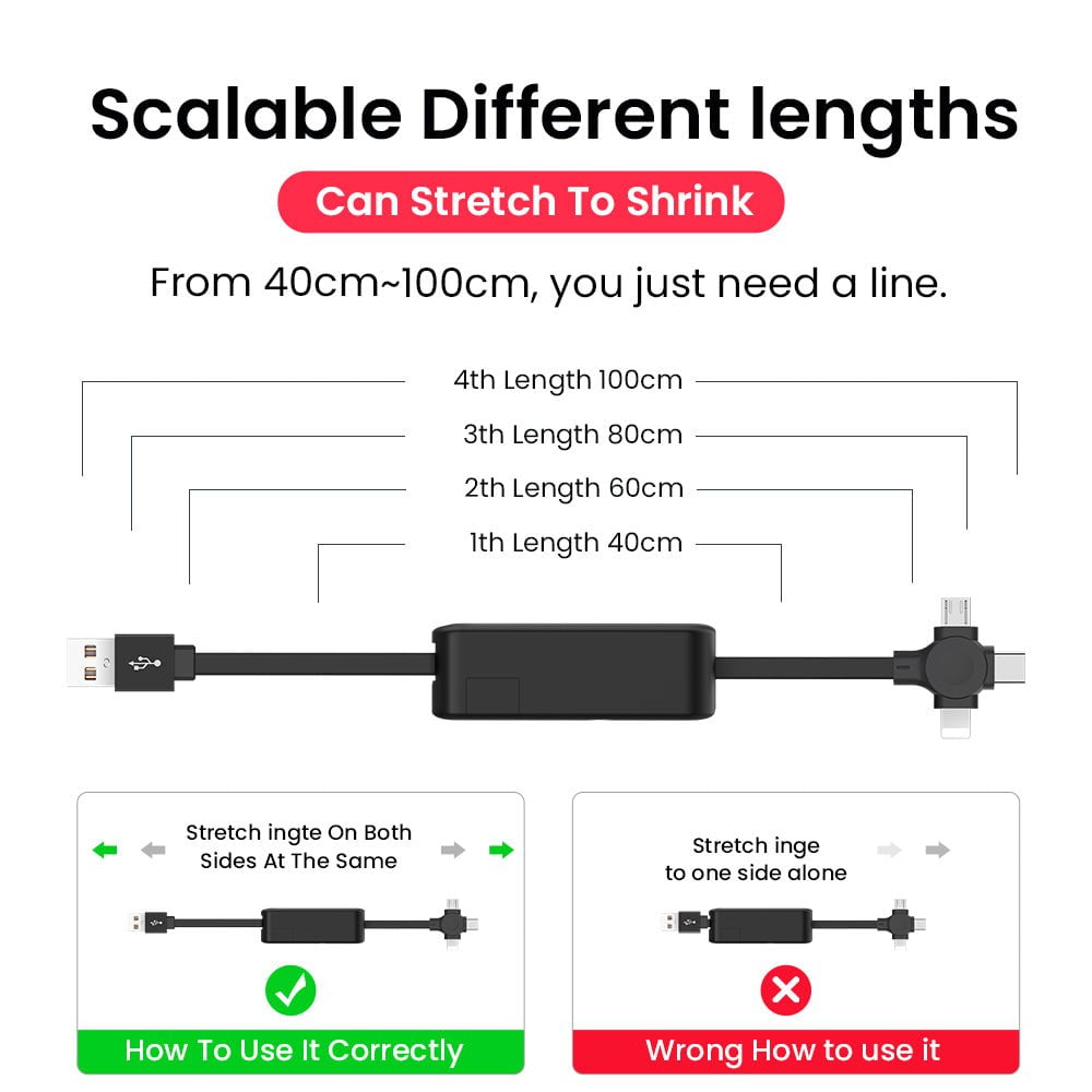 STORAZONE Electronics 4 In 1 Retractable USB Cable Creative Macaron Type C Micro Cable For I Phone With Phone Stand Charging Data Cable Line Storage Box